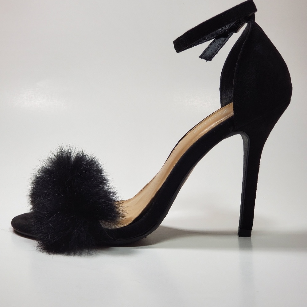 💥Sexy Black Faux Fur Heels